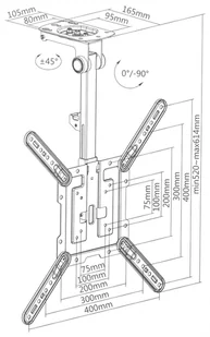 UCHWYT SUFITOWY DO TELEWIZORA LUB MONITORA BRATECK-LCD-CM344 - Uchwyty do monitorów - miniaturka - grafika 8