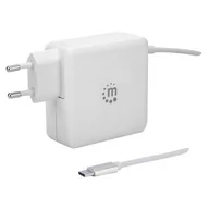 Ładowarki do telefonów - Manhattan Ładowarka Sieciowa Power Delivery 3.0 z Kablem USB-C 60W 5-20V) USB-A 5V 2.4A Biała 180245 - miniaturka - grafika 1