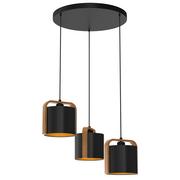 Lampy sufitowe - Czarna lampa wisząca, dekoracyjne abażury LX 4131 z serii JONKO - miniaturka - grafika 1