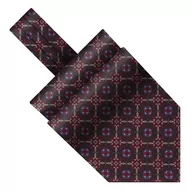 Krawaty i muchy męskie - Fular jedwabny bordowy we wzory EM 42 - EM Men's Accessories - miniaturka - grafika 1