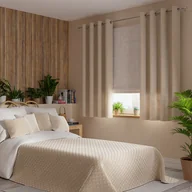 Zasłony - VELVI Zasłona gotowa na przelotkach, szerokość 140 x wysokość 160cm, kolor 003 jasny beżowy VELVI0/ZGP/003/140160/1 - miniaturka - grafika 1