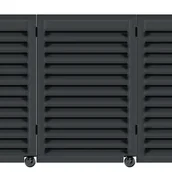 Ogrodzenia - Polbram Brama przesuwna narożna Kreta 4x1,5 m prawa automat czarna - miniaturka - grafika 1