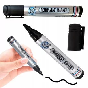 MARKER PISAK PERMANENTNY CZARNY WODODPORNY OKRĄGŁY - Kredki, ołówki, pastele i pisaki - miniaturka - grafika 1