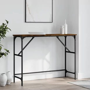 Stolik konsolowy, przydymiony dąb, 100x32x75 cm Lumarko! - Konsole i sekretarzyki - miniaturka - grafika 1