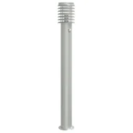 Lampy ogrodowe - Lampa ogrodowa na słupku, z czujnikiem, srebrna, 110 cm, stal - miniaturka - grafika 1