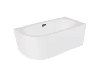 Wanny - Wanna narożna prawa Besco Avita A-line 150x75 cm biały połysk syfon klik-klak grafitowy z przelewem slim WAA-150APGS - miniaturka - grafika 1