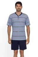 Piżamy męskie - Piżama męska CARLOS M Niebieski - miniaturka - grafika 1