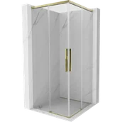Kabiny prysznicowe - Mexen Rox Duo kabina prysznicowa rozsuwana 100 x 100 cm, transparent, złota - 8C2D-100-100-50-00 - miniaturka - grafika 1