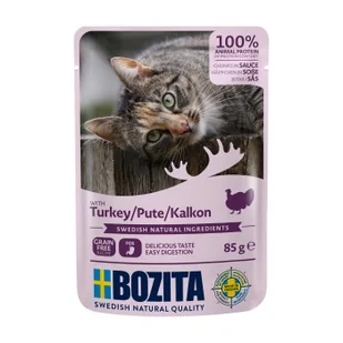 BOZITA Kawałeczki w sosie 12 x 85 g Indyk - Mokra karma dla kotów - miniaturka - grafika 1