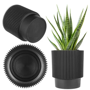 Doniczka na kwiaty Aldeia 18cm czarny - Donice - miniaturka - grafika 1