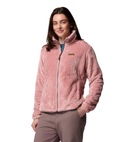 Columbia Damska kurtka polarowa Fire Side 2 Sherpa zapinana na zamek błyskawiczny, różowa gumka, S