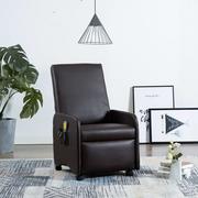 Fotele - vidaXL Elektryczny fotel do masażu, z regulacją, brązowy, ekoskóra - miniaturka - grafika 1