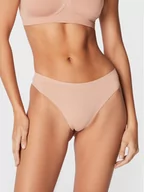 Majtki damskie - Calvin Klein Underwear Stringi 000QF6611E Beżowy - miniaturka - grafika 1