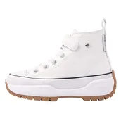 Buty dla dziewczynek - British Knights Kaya MID Fly dziewczęce sneakersy z wysokim stanem, Weiss Schwarz, 32 EU - miniaturka - grafika 1