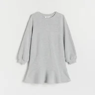 Sukienki i spódniczki dla dziewczynek - Reserved - Bawełniana sukienka - Szary - miniaturka - grafika 1