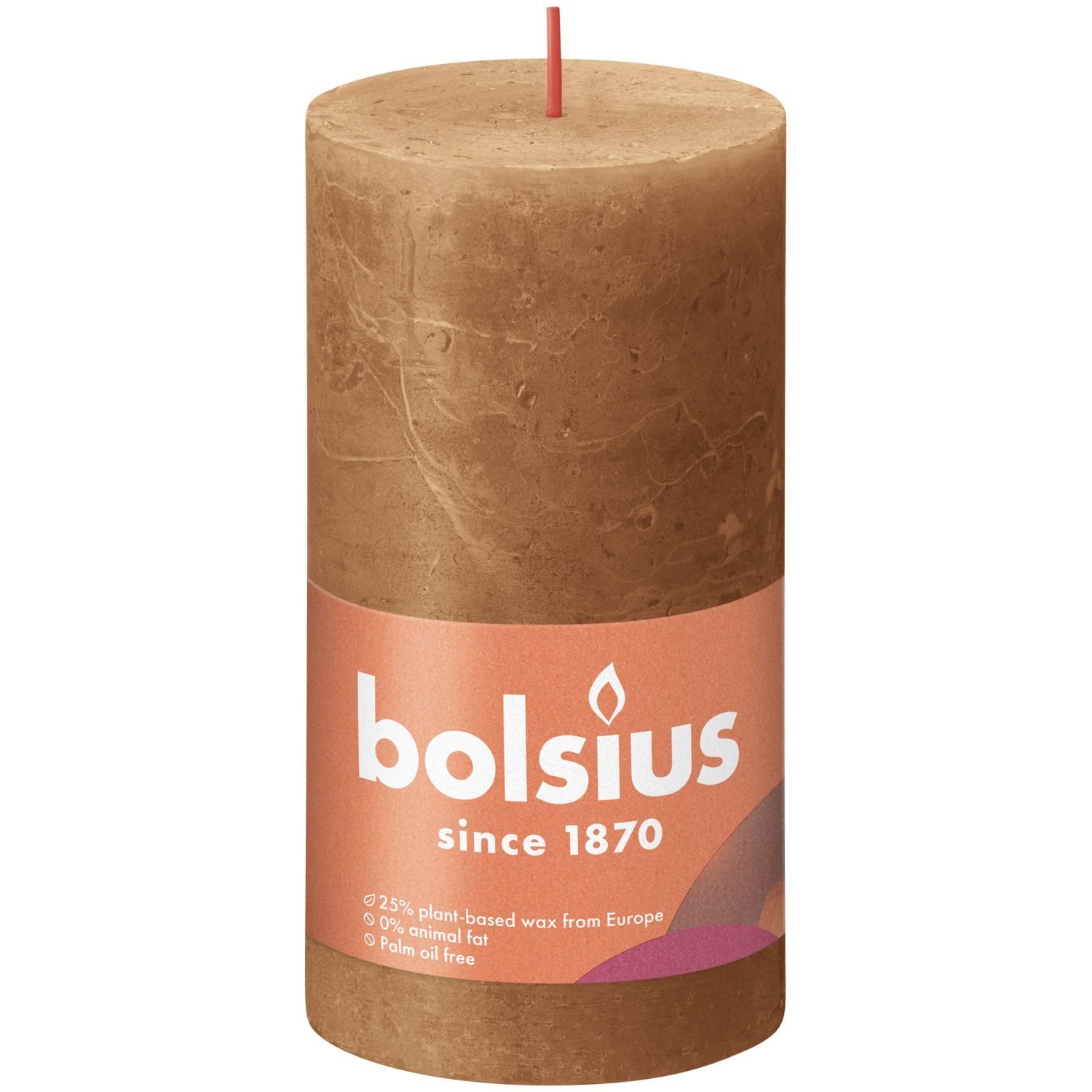 Bolsius Rustik świeca filarowa pikantny brąz 130/68mm