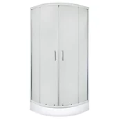Kabiny prysznicowe - Kabina prysznicowa z brodzikiem 1/4 koła Malibu 80x80x204 cm chromowana Kerra - miniaturka - grafika 1