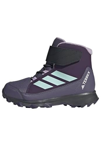 adidas Uniseks - dzieci Terrex Snow CF CLIMAWARM Winter Shoes Kids, Aurora Plum/Semi Flash Aqua/Powder Plum, 32 EU