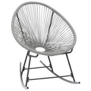 Fotele i krzesła ogrodowe - vidaXL Bujane krzesło ogrodowe z polirattanu, 72,5x77x90 cm, szare - miniaturka - grafika 1