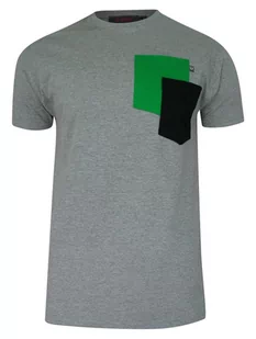 T-shirt, Szary, BAWEŁNA, U-neck, z Kieszonką, Męski, Krótki Rękaw -KINGS - Kings - Koszulki męskie - miniaturka - grafika 1