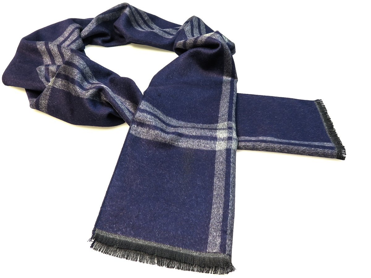 Granatowo-szary szalik męski R34