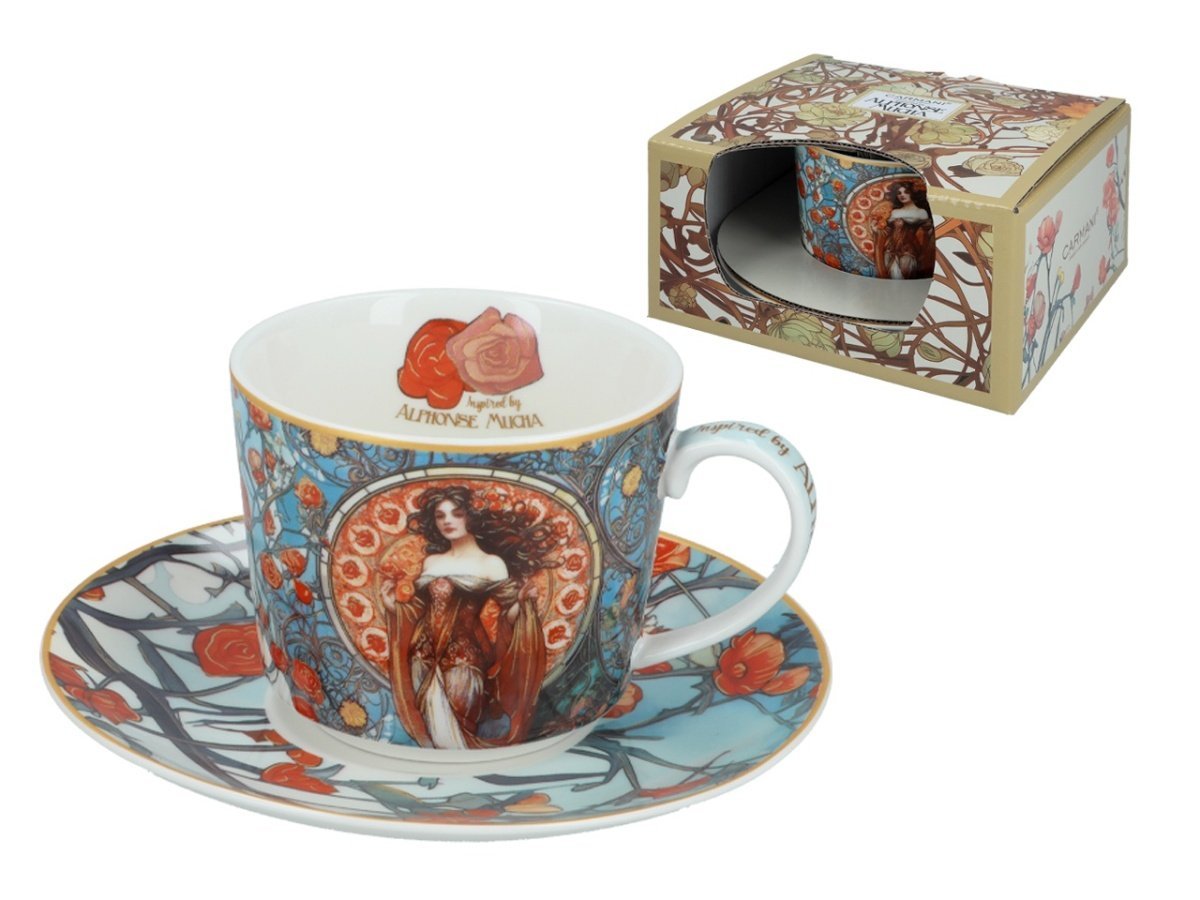 Filiżanka do herbaty ze spodkiem Mucha Carmani