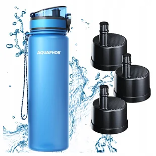 Butelka Filtrująca Filtr Bidon AQUAPHOR CITY 800 ml Niebieska + 3 Wkłady - Shakery i bidony sportowe Butelka Filtrująca Filtr Bidon AQUAPHOR CITY 800 ml Niebieska + 3 Wkłady - Shakery i bidony sportowe - miniaturka - grafika 1