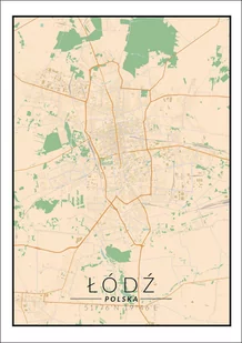 Plakat, Łódź mapa kolorowa, 40x50 cm - Plakaty - miniaturka - grafika 1