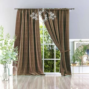 Zasłona Welur Esti Orzechowa 135x250cm orzechowy 135 x 250[cm] - Zasłony - miniaturka - grafika 1