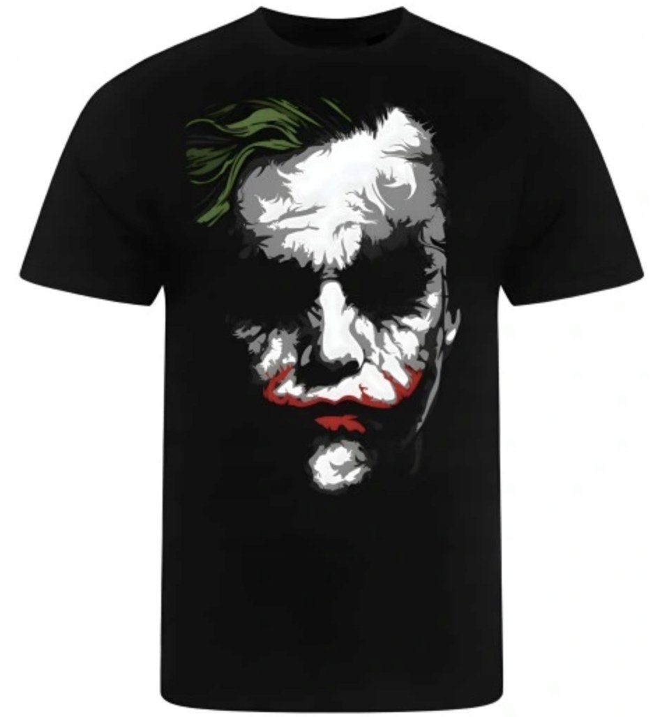 CZARNA KOSZULKA Z NADRUKIEM MĘSKA ŚMIESZNA T-SHIRT Joker Batman Filmowy