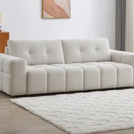 Sofy i kanapy - Kanapa 3-osobowa z beżową teksturowaną tapicerką - SOPELANA - miniaturka - grafika 1