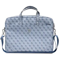Torby na laptopy - Torba na laptopa GUESS Saffiano 4G Triangle Logo 16 cali Niebieski - miniaturka - grafika 1