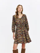 Sukienki - Krótka sukienka w drobny kwiatowy wzór - miniaturka - grafika 1