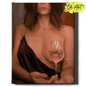 Malowanie po numerach - Obraz Malowanie Po Numerach 40X50 Cm / Pani Z Kieliszkiem / Oh Art - miniaturka - grafika 1