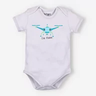 Body dla niemowląt - Jasno szare body  DRONE z bawełny organicznej dla chłopca-74 - miniaturka - grafika 1
