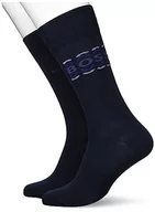 Skarpetki męskie - BOSS Męskie skarpety 2P RS Logo CC Regular Socks, ciemnoniebieskie, 39-42, ciemnoniebieski, 42 EU - miniaturka - grafika 1