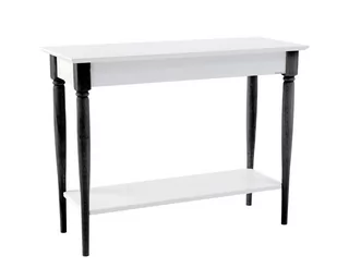 Stolik Typu Konsola MAMO 105x35cm Biała Czarne Nogi - Konsole i sekretarzyki - miniaturka - grafika 1