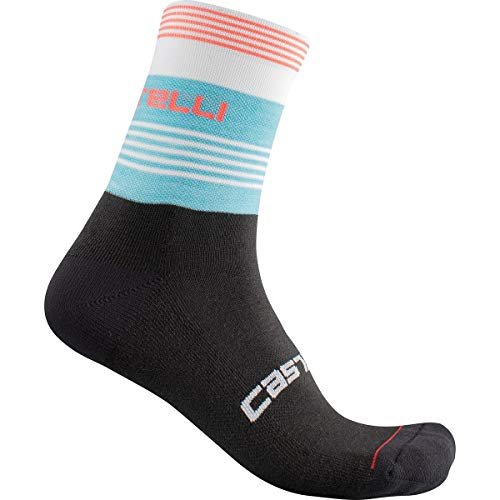 castelli Damskie skarpety Linea 15, Celeste/Fiery Red, Small/Medium