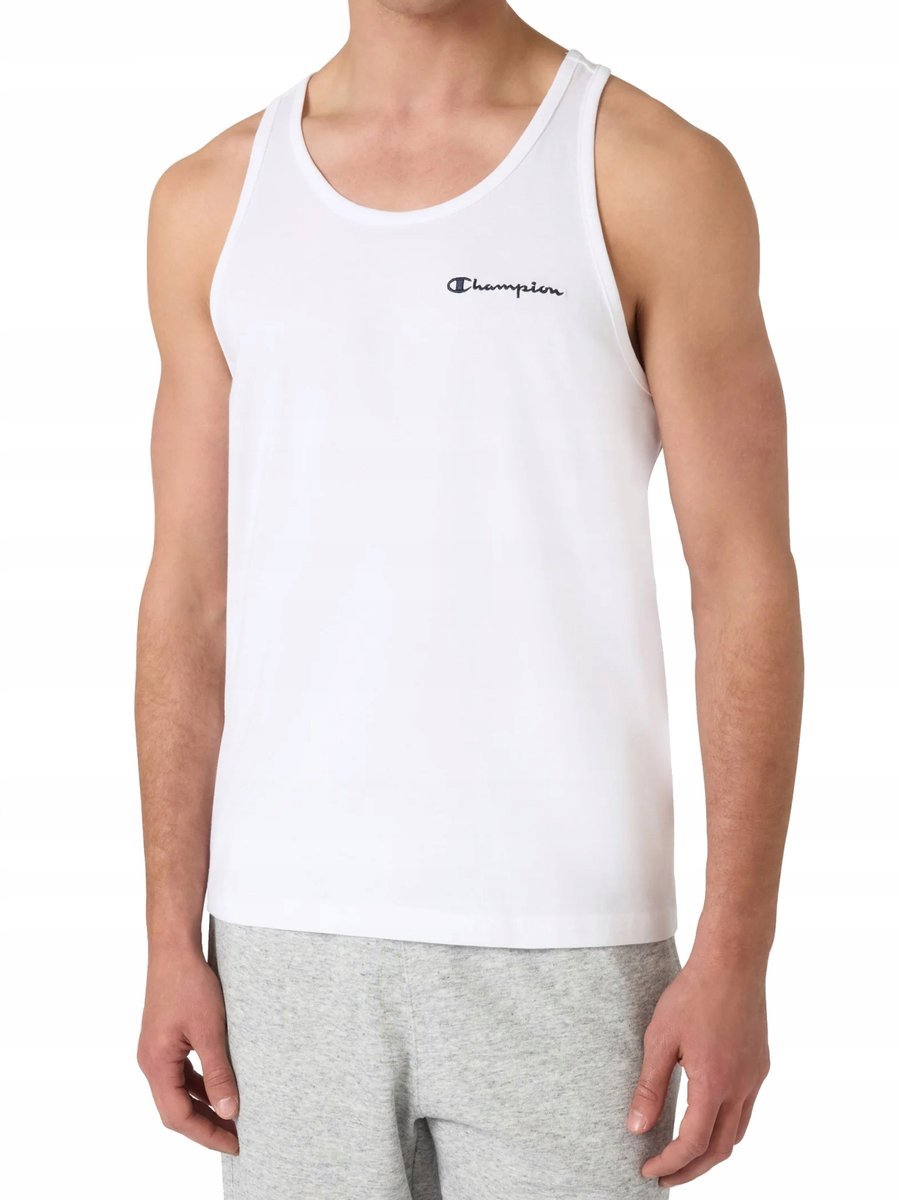 KOSZULKA męska CHAMPION bez rękawów 222171-WW001 sportowa biała tank top L L