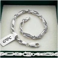 Bransolety męskie - SREBRNA BRANSOLETKA MĘSKA PRÓBA 925, UNIKATOWY WZÓR 20cm/4,5mm + Y - miniaturka - grafika 1