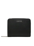 Portfele - Calvin Klein Mały Portfel Damski Ck Must Md Zip Around_Caviar K60K612831 Czarny - miniaturka - grafika 1