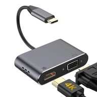 Pozostałe akcesoria sieciowe - PLATINET MULTIMEDIA ADAPTER Type-C to HDMI 4K 30Hz VGA PORT [45224] - miniaturka - grafika 1