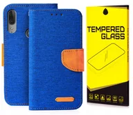 Portfele - Etui Portfel Case Magnes Obudowa Szkło 9H do Motorola Moto E6 Plus - miniaturka - grafika 1