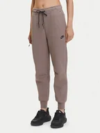 Spodnie sportowe damskie - Nike Spodnie dresowe Tech Fleece HV6779 Brązowy Regular Fit - miniaturka - grafika 1