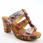 Klapki i japonki damskie - Laura Vita NELLAO 10 klapki damskie skórzane na obcasie - miniaturka - grafika 1