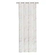 Zasłony - Zasłona z kółkami STORM 140 x 260 cm, kolor biały/złoty - miniaturka - grafika 1