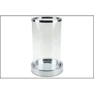 Świeczniki - Świecznik szklany 20 cm srebrny - miniaturka - grafika 1