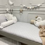 Koce i narzuty dla dzieci - PIKOWANA NARZUTA 90x200cm PORCELANOWO SZARA - miniaturka - grafika 1