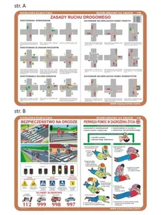 Nieprzypisany Podkładka edukacyjna Bezpieczeństwo na drodze pierwsza pomoc zasady ruchu drogowego VISU003 - Podkładki na biurko - miniaturka - grafika 1