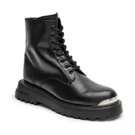 Botki damskie - Love Moschino Skórzane botki - miniaturka - grafika 1